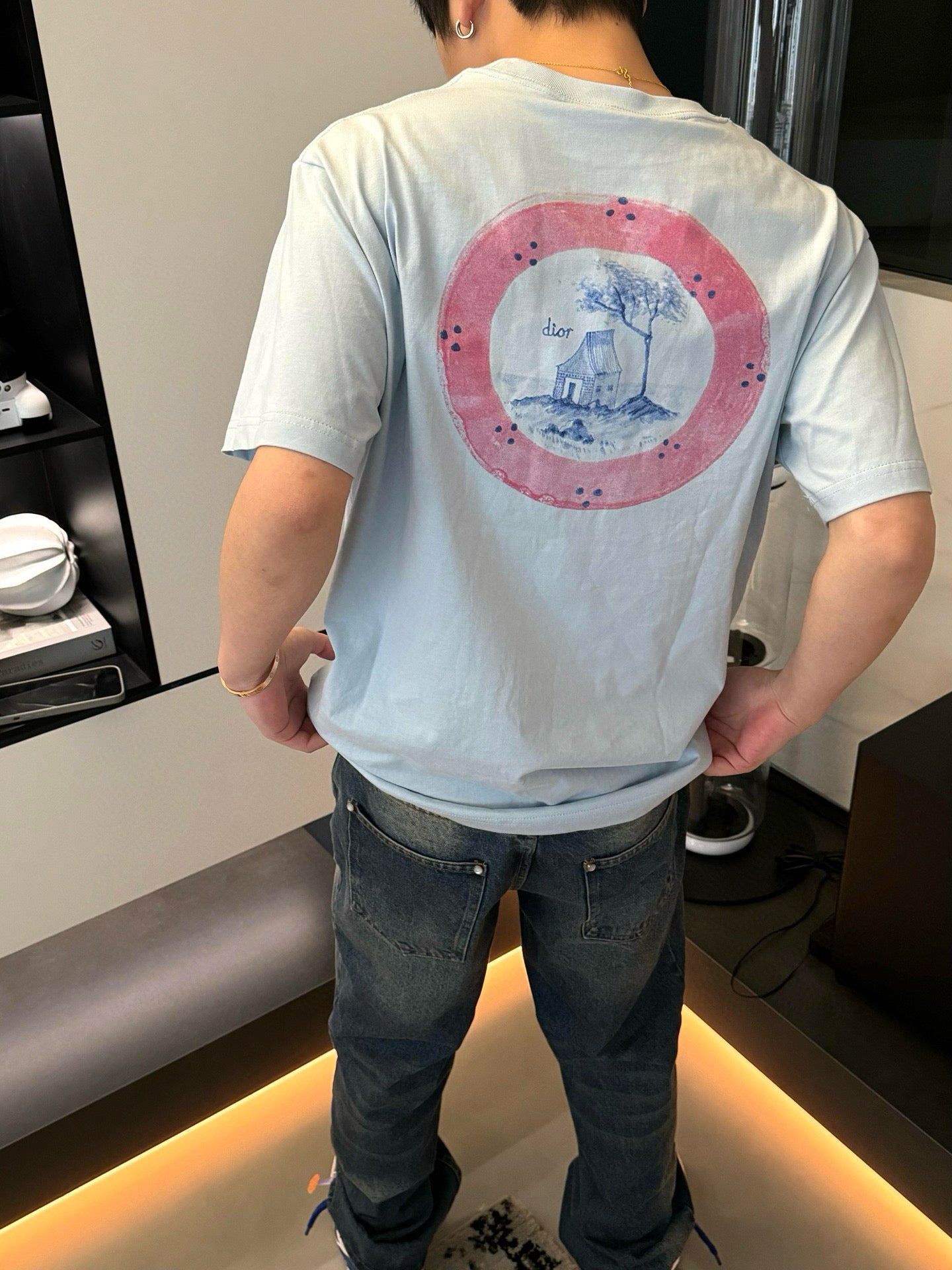 사슬 / 디올 남성 라운드넥 반팔 티셔츠