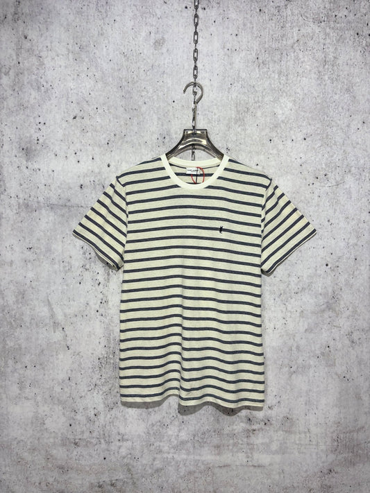 사슬 / 입생로랑 여성 스트라이프 라운드넥 반팔 티셔츠