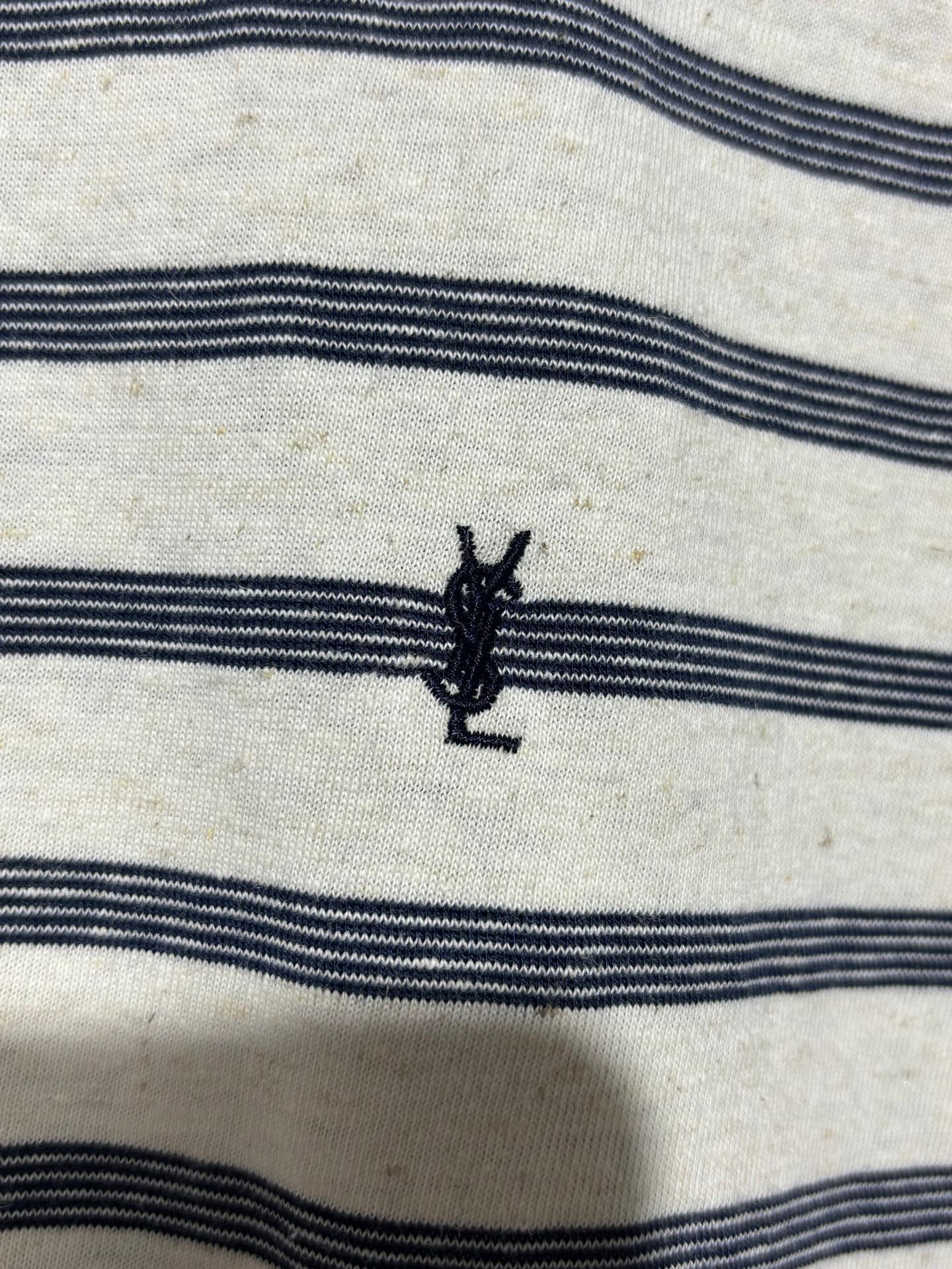 사슬 / 입생로랑 여성 스트라이프 라운드넥 반팔 티셔츠