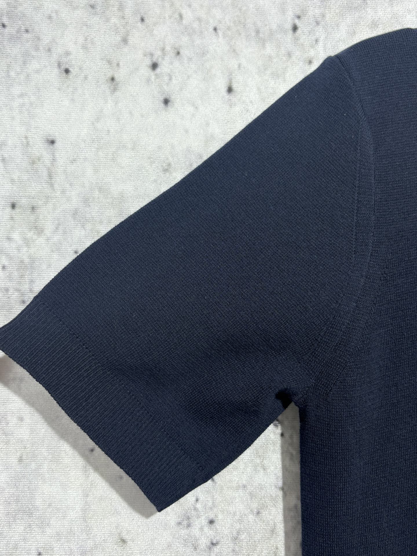 사슬 / 구찌 남성 여성 니트 라운드넥 반팔 티셔츠 네이비