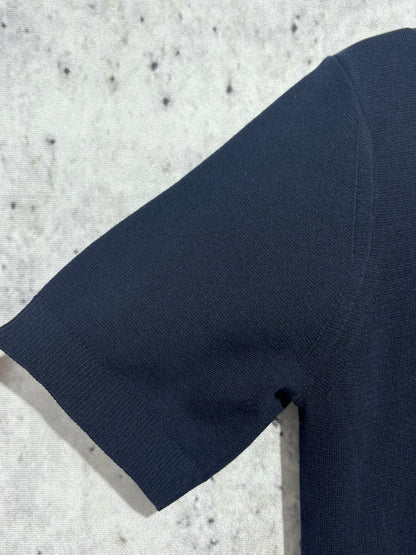 사슬 / 구찌 남성 여성 니트 라운드넥 반팔 티셔츠 네이비