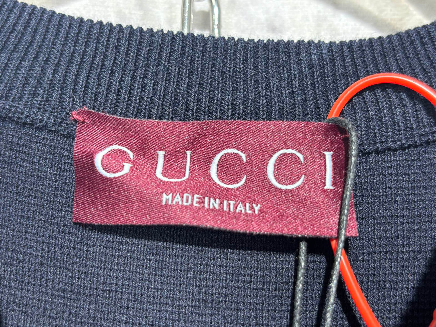 사슬 / 구찌 남성 여성 니트 라운드넥 반팔 티셔츠 네이비