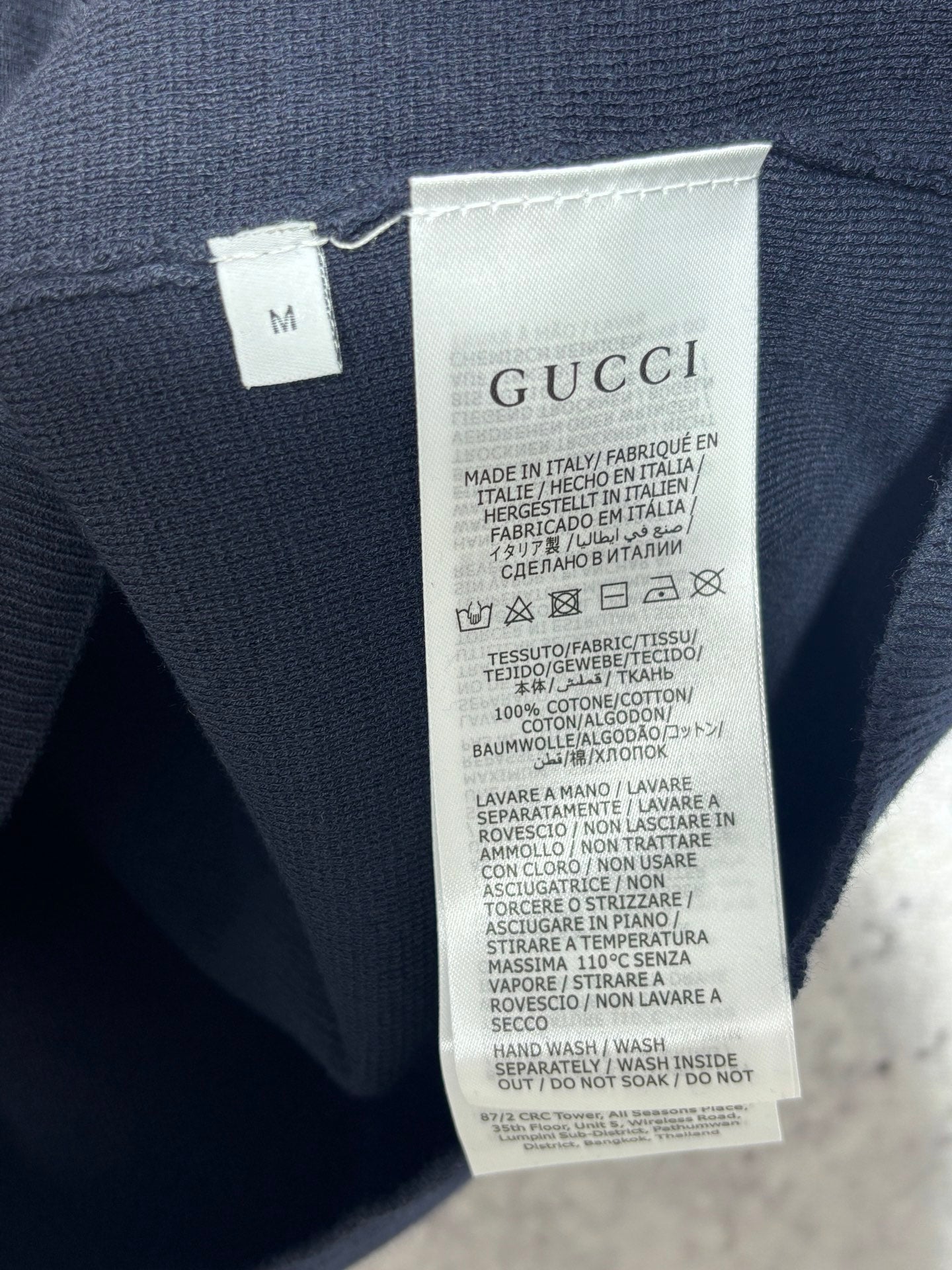 사슬 / 구찌 남성 여성 니트 라운드넥 반팔 티셔츠 네이비