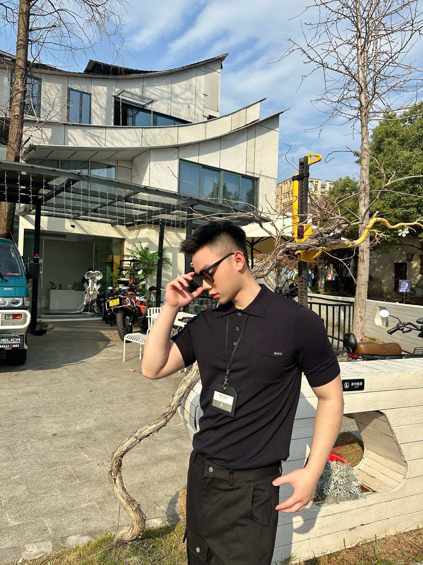 사슬 / 구찌 남성 폴로넥 반팔 셔츠