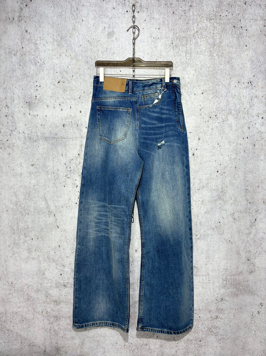 사슬 / 메종마르지엘라 남성 하이웨이스트 포켓 와이드 데님 팬츠 청바지