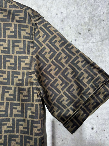 사슬 / 펜디 남성 여성 싱글 버클 반팔 셔츠