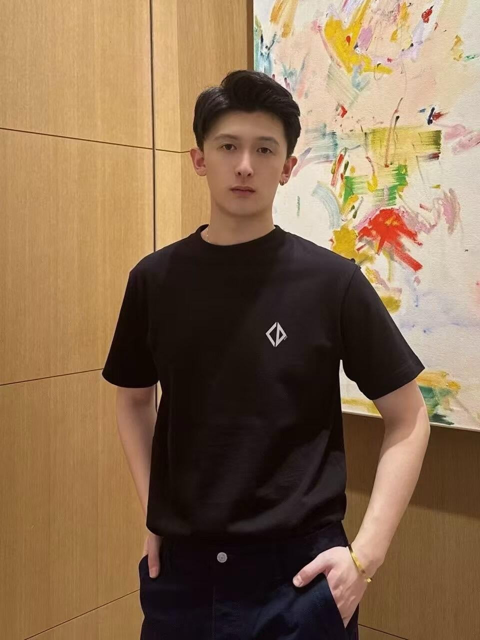 사슬 / 디올 남성 라운드넥 니트 반팔 티셔츠