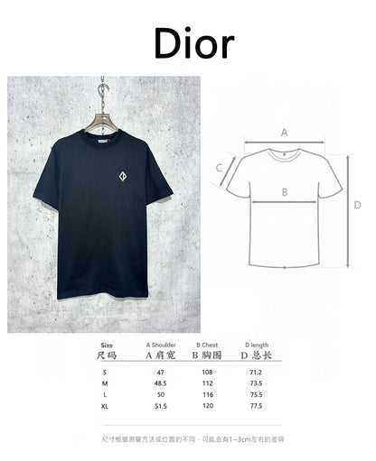 사슬 / 디올 남성 라운드넥 니트 반팔 티셔츠