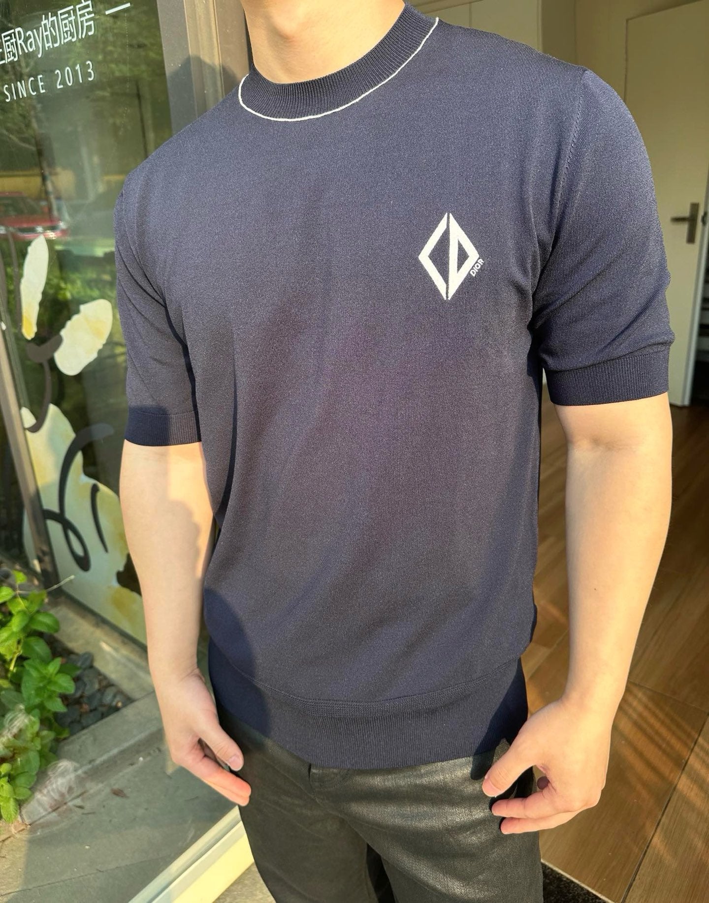 사슬 / 디올 남성  캐주얼 라운드 반팔 티셔츠