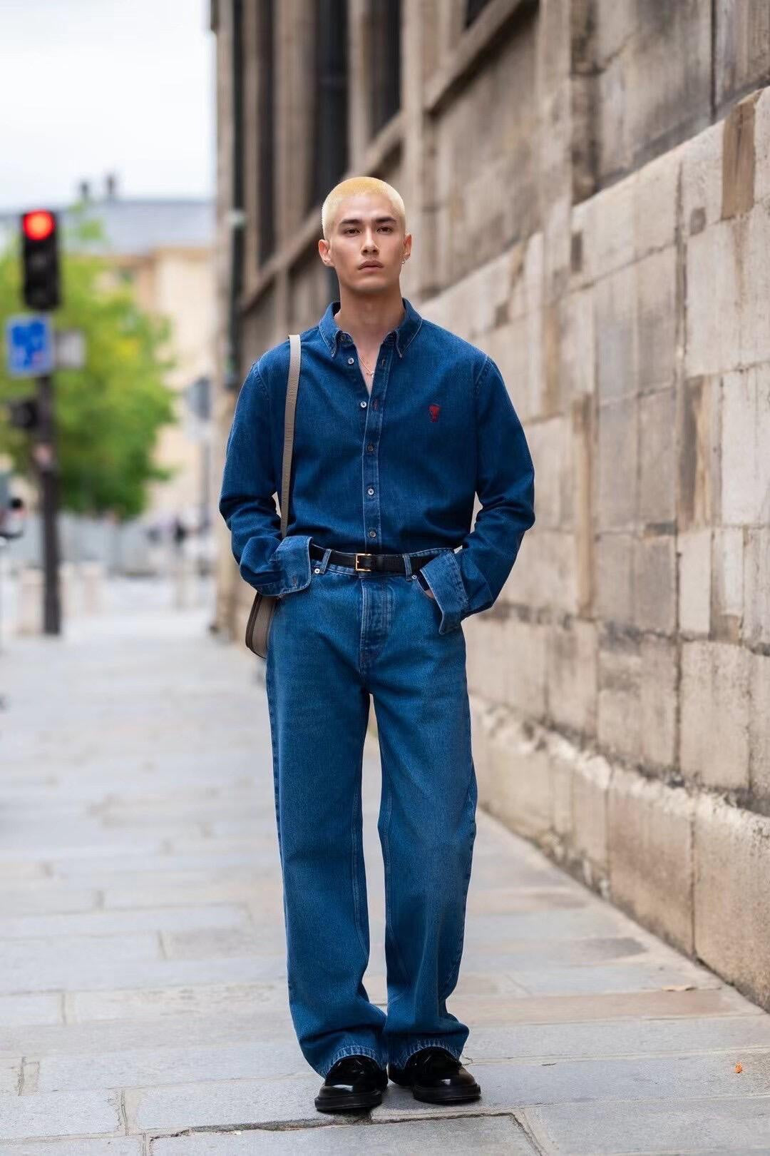 GTR / 아마니 남성 여성 데님 셔츠 자켓