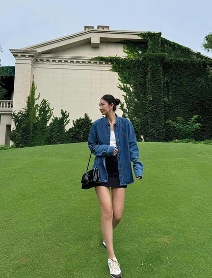 GTR / 아마니 남성 여성 데님 셔츠 자켓