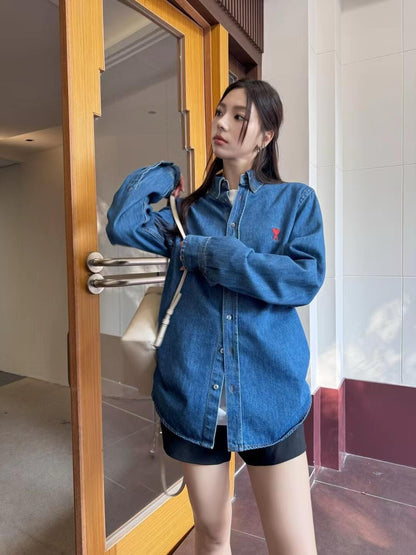 GTR / 아마니 남성 여성 데님 셔츠 자켓