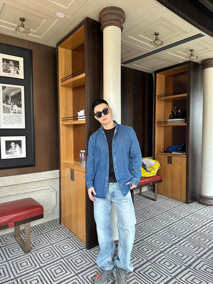 GTR / 아마니 남성 여성 데님 셔츠 자켓