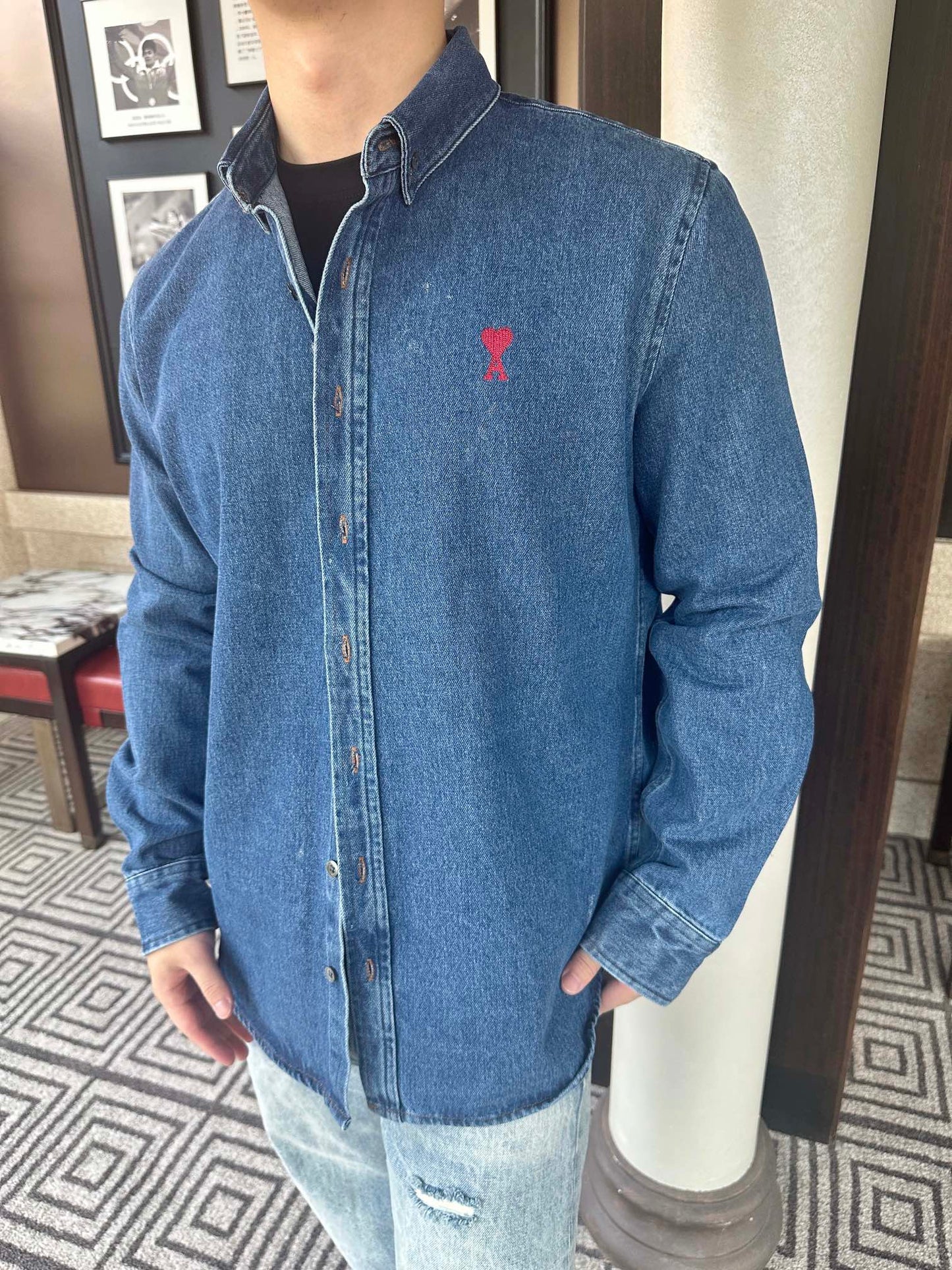 GTR / 아마니 남성 여성 데님 셔츠 자켓