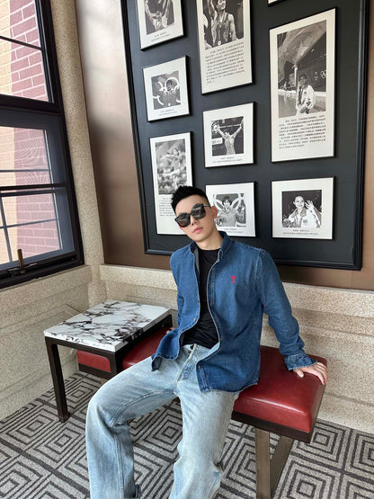 GTR / 아마니 남성 여성 데님 셔츠 자켓