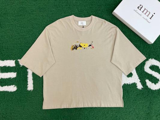 R공장 / 아마니 남성 여성 면 니트 반팔 티셔츠