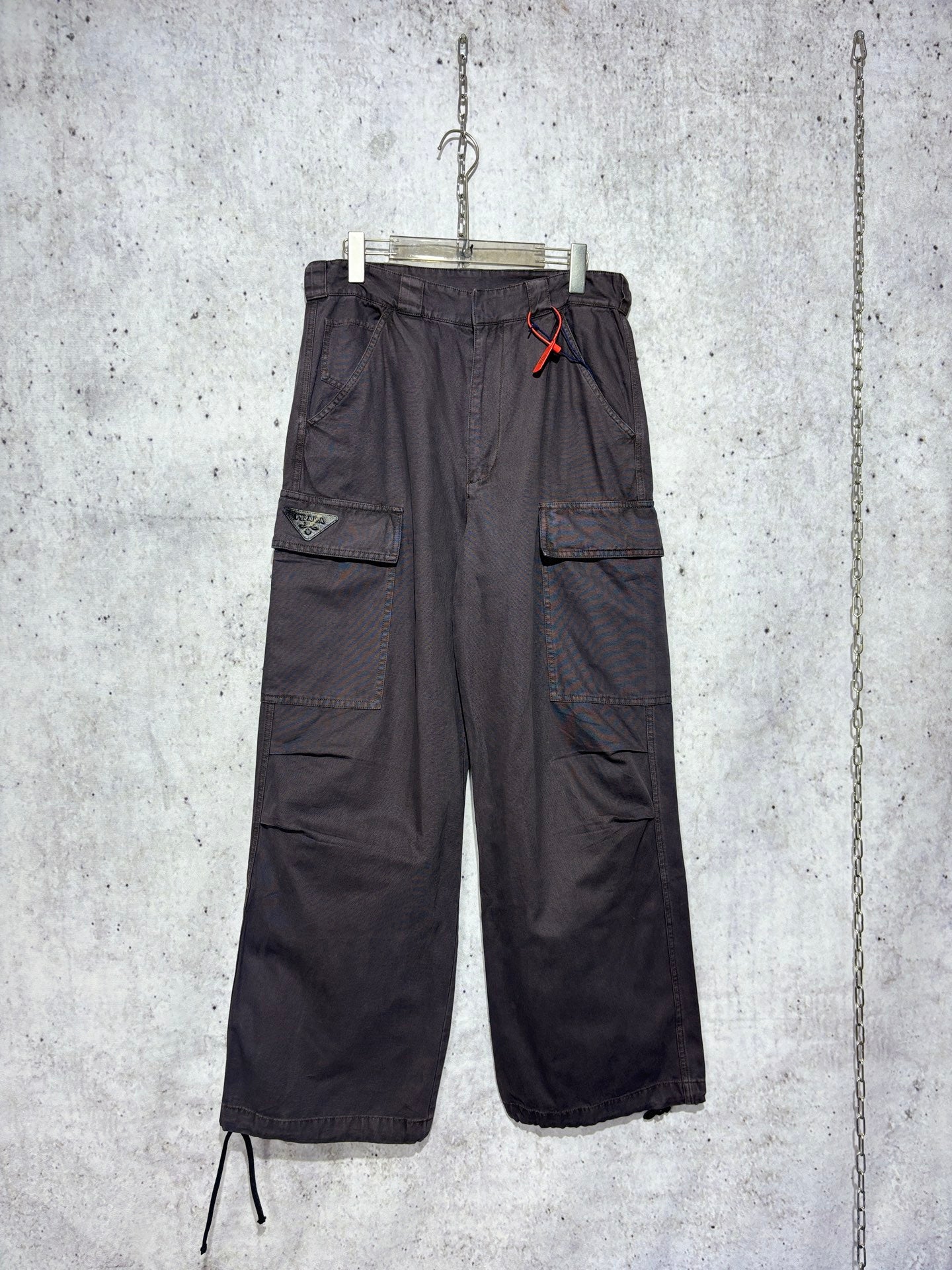 사슬 / 프라다 남성 루즈핏 빅 포켓 와이드 청바지