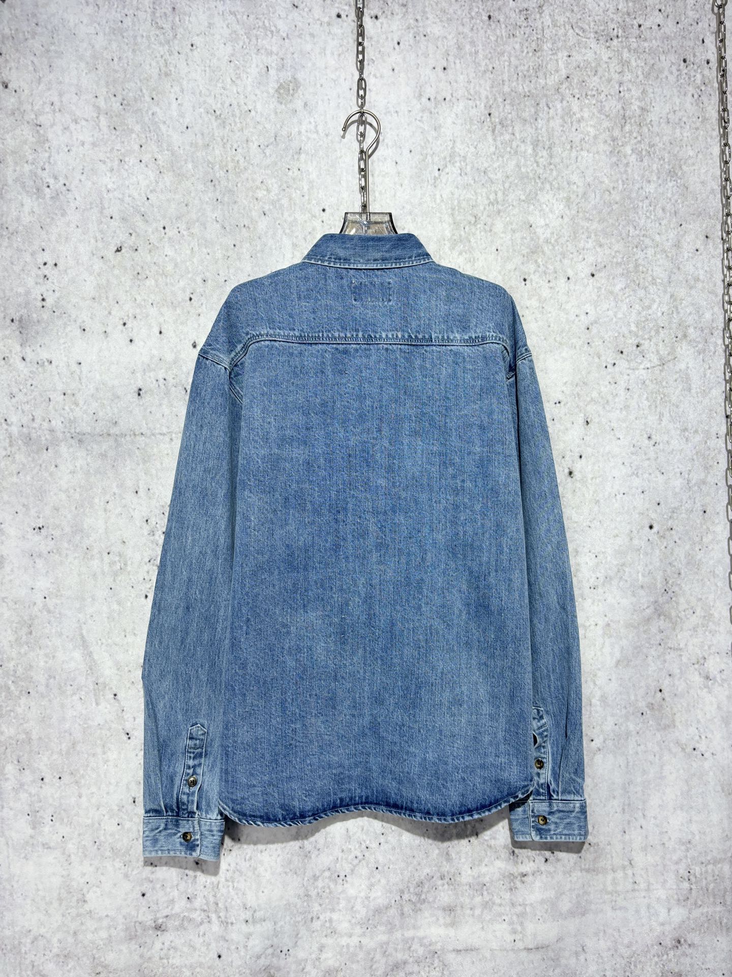 사슬 / 입생로랑 남성 여성 긴팔 데님 셔츠