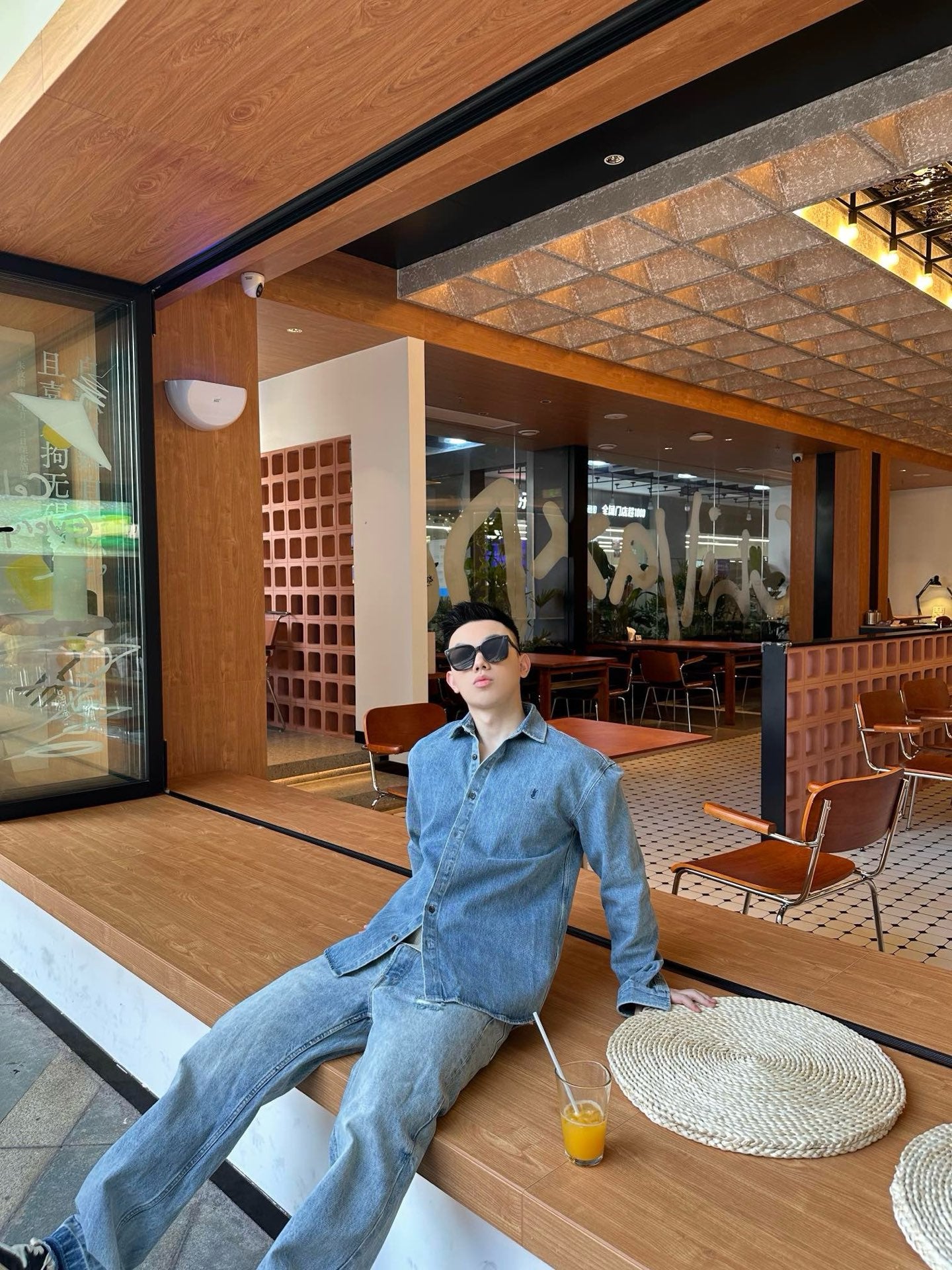 사슬 / 입생로랑 남성 여성 긴팔 데님 셔츠