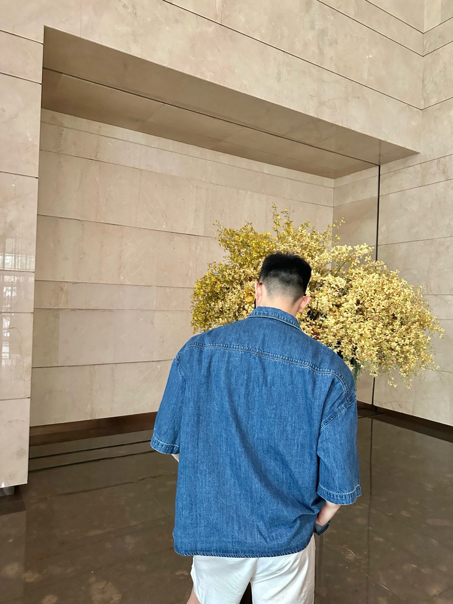 사슬 / 로에베 남성 데님 반팔 셔츠