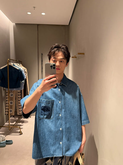 사슬 / 로에베 남성 데님 반팔 셔츠