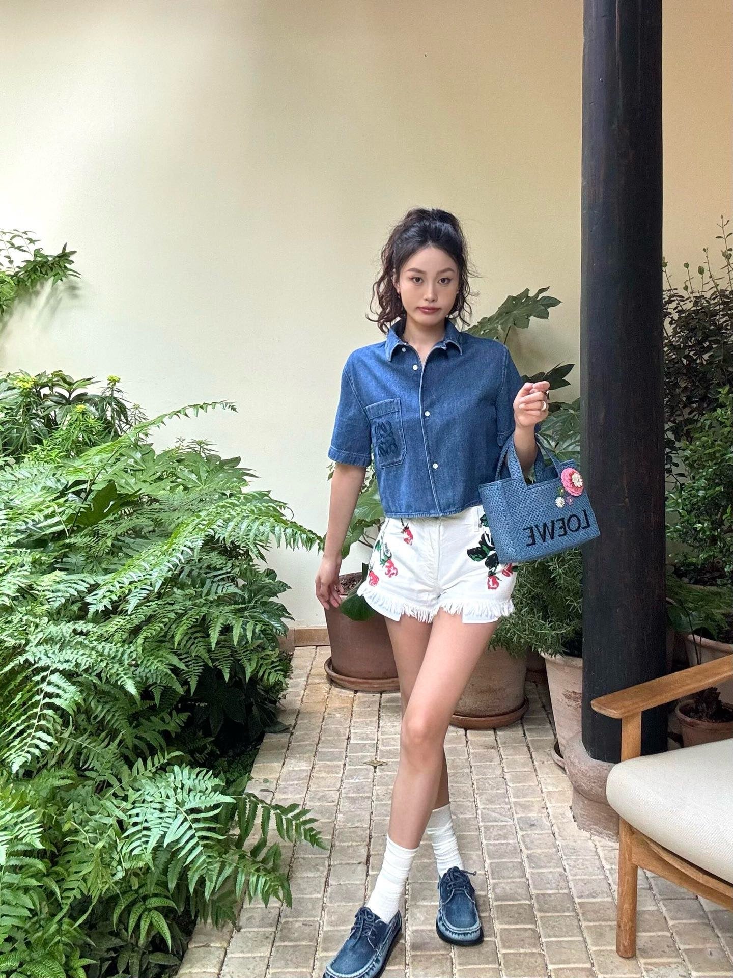 사슬 / 로에베 남성 데님 반팔 셔츠