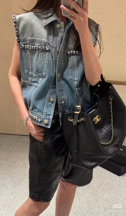 양 공장 / 샤넬 통가죽 흑금 가방