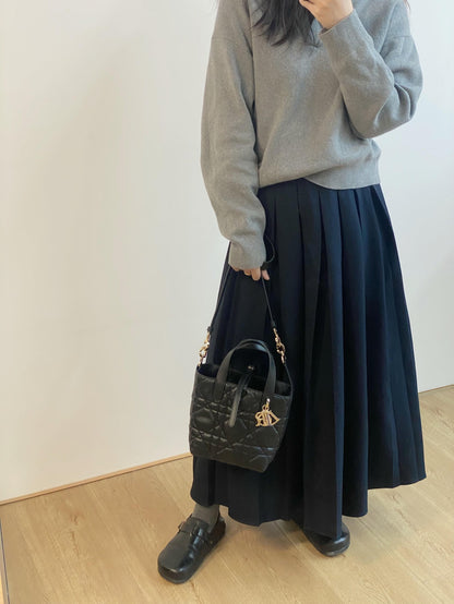 양 공장 / 디올 블랙 가죽 장바구니 가방