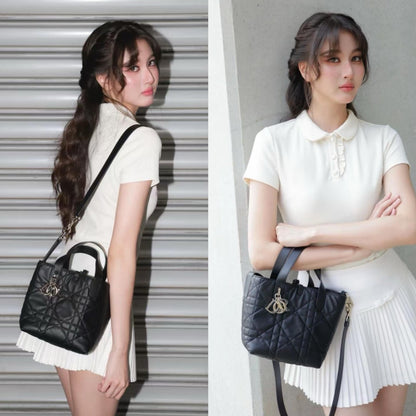 양 공장 / 디올 블랙 가죽 장바구니 가방