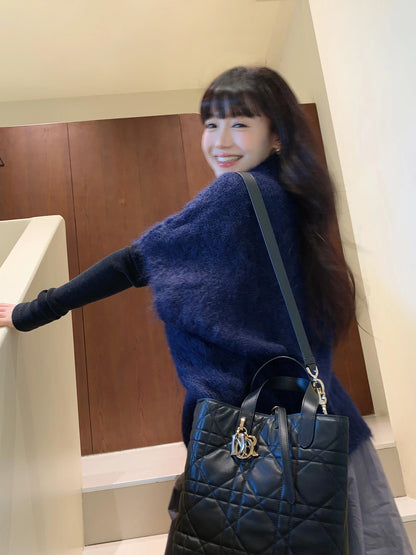 양 공장 / 디올 블랙 가죽 장바구니 가방