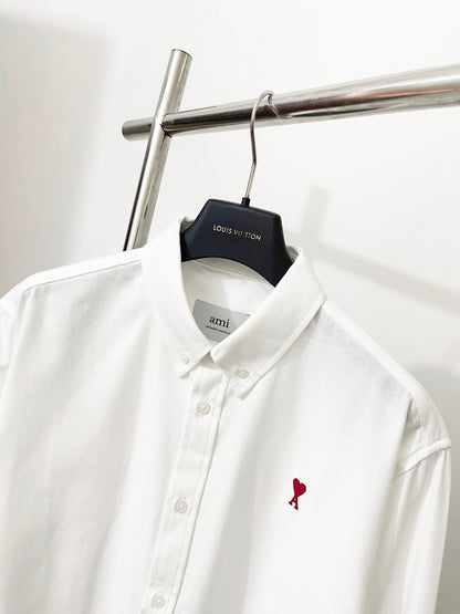 BVG / 아미 남성 여성 하트 자수 셔츠