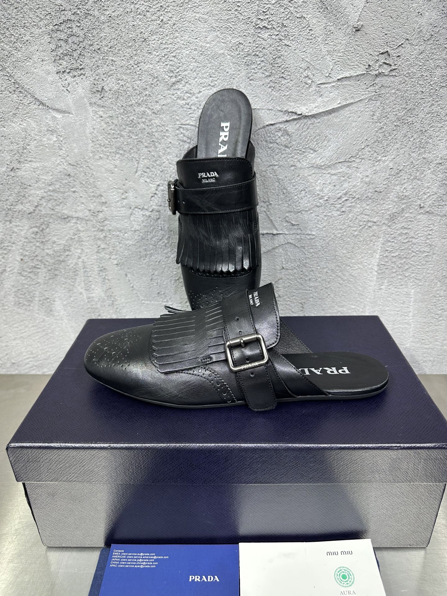 빙 공장 / 프라다 남성 가죽 구두 슬리퍼