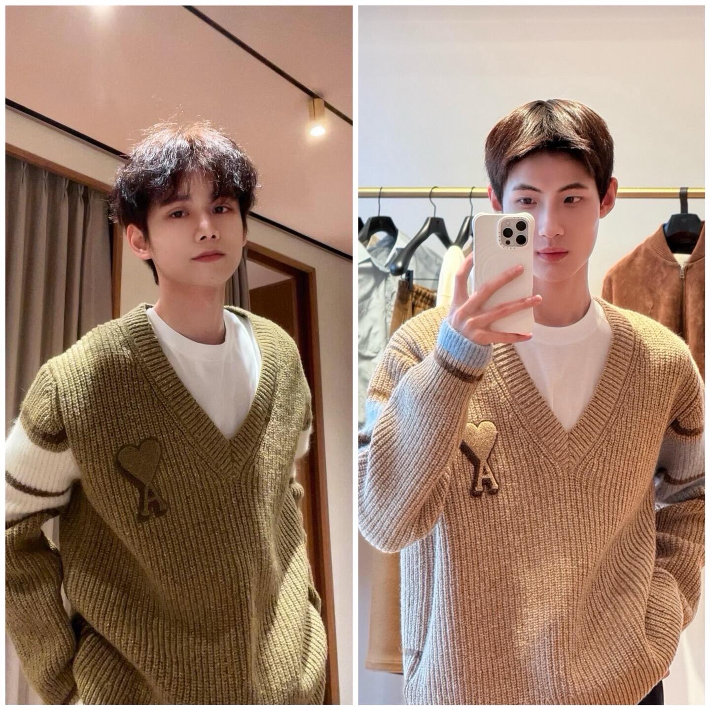 R공장 / 아미 남성 보이넥 니트