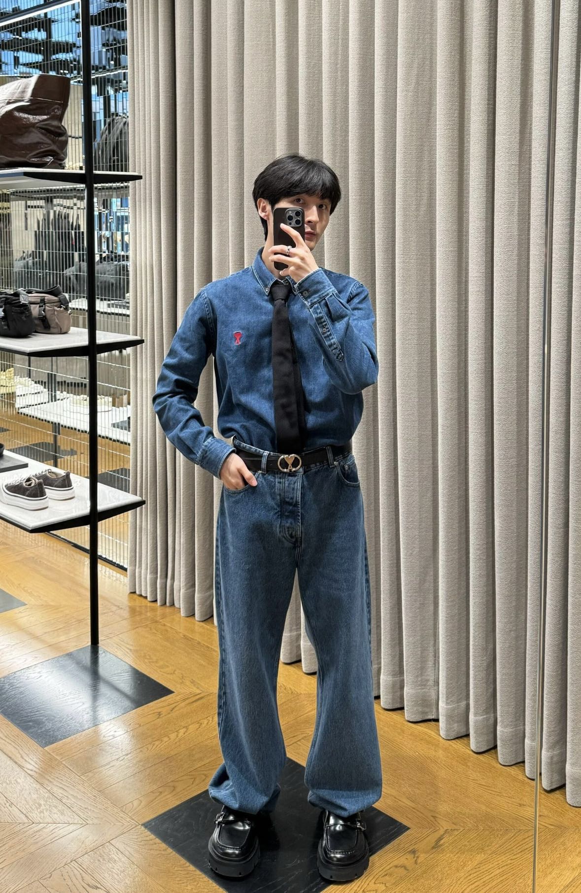 BVG / 아미 남성 여성 데님 셔츠