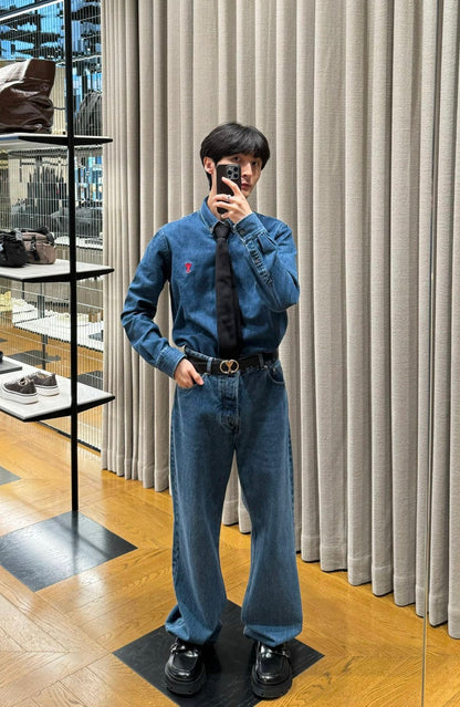 BVG / 아미 남성 여성 데님 셔츠