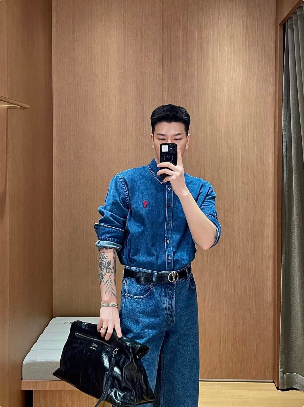 BVG / 아미 남성 여성 데님 셔츠