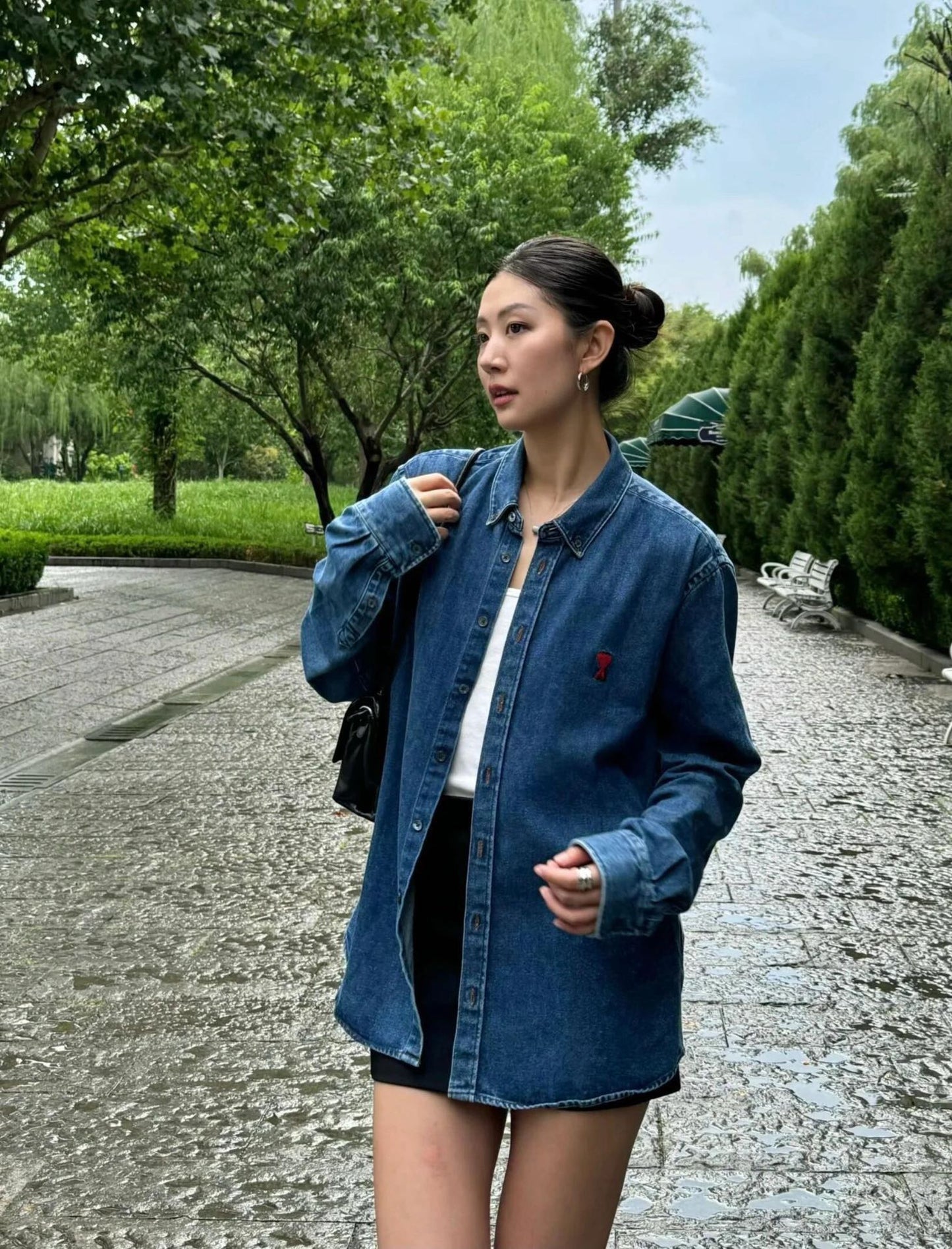 BVG / 아미 남성 여성 데님 셔츠