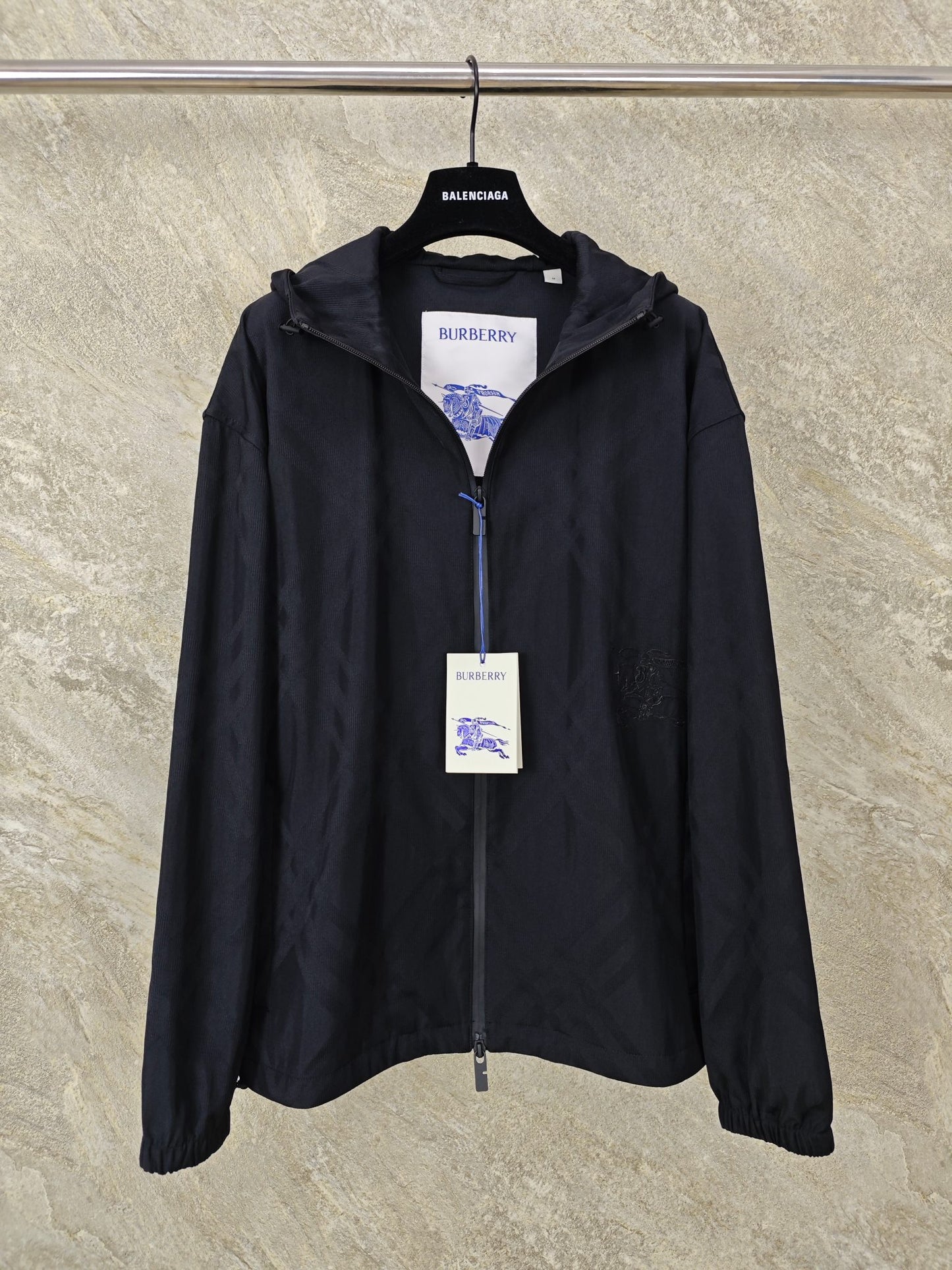 GTR / 버버리 체크 자수 후드 자켓