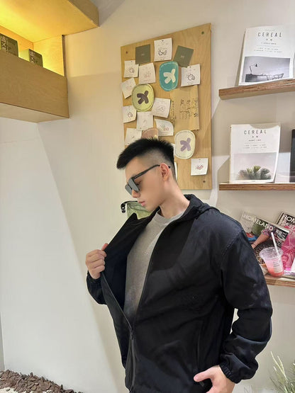 GTR / 버버리 체크 자수 후드 자켓