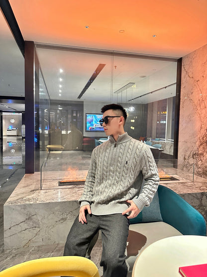 ZZLL / 폴로 집업 니트