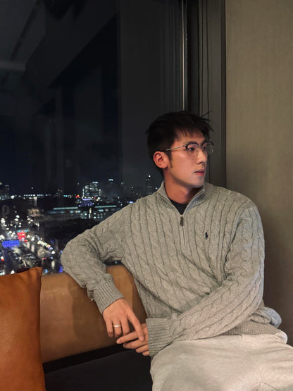 ZZLL / 폴로 집업 니트