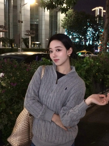 ZZLL / 폴로 집업 니트