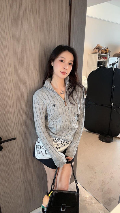 ZZLL / 폴로 집업 니트