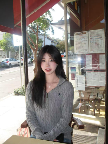 ZZLL / 폴로 집업 니트