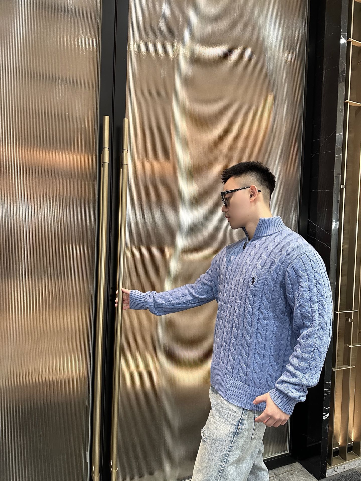 ZZLL / 폴로 집업 니트