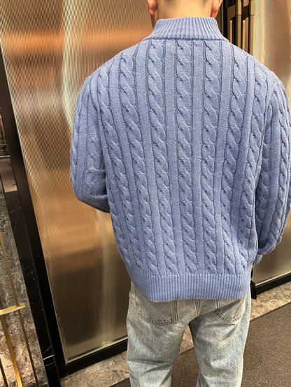 ZZLL / 폴로 집업 니트