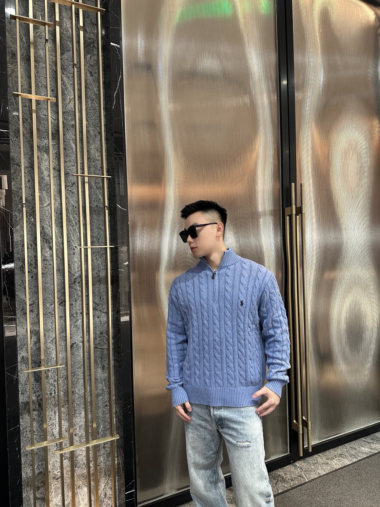 ZZLL / 폴로 집업 니트