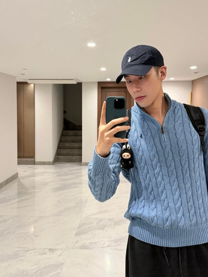 ZZLL / 폴로 집업 니트