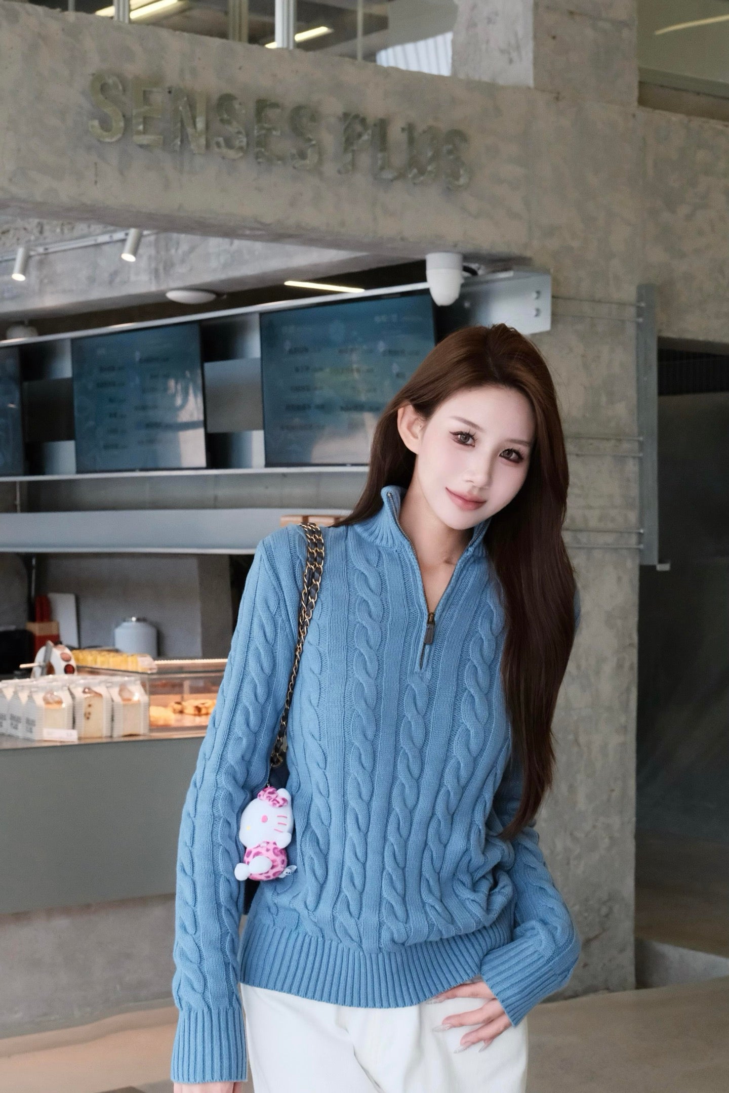 ZZLL / 폴로 집업 니트