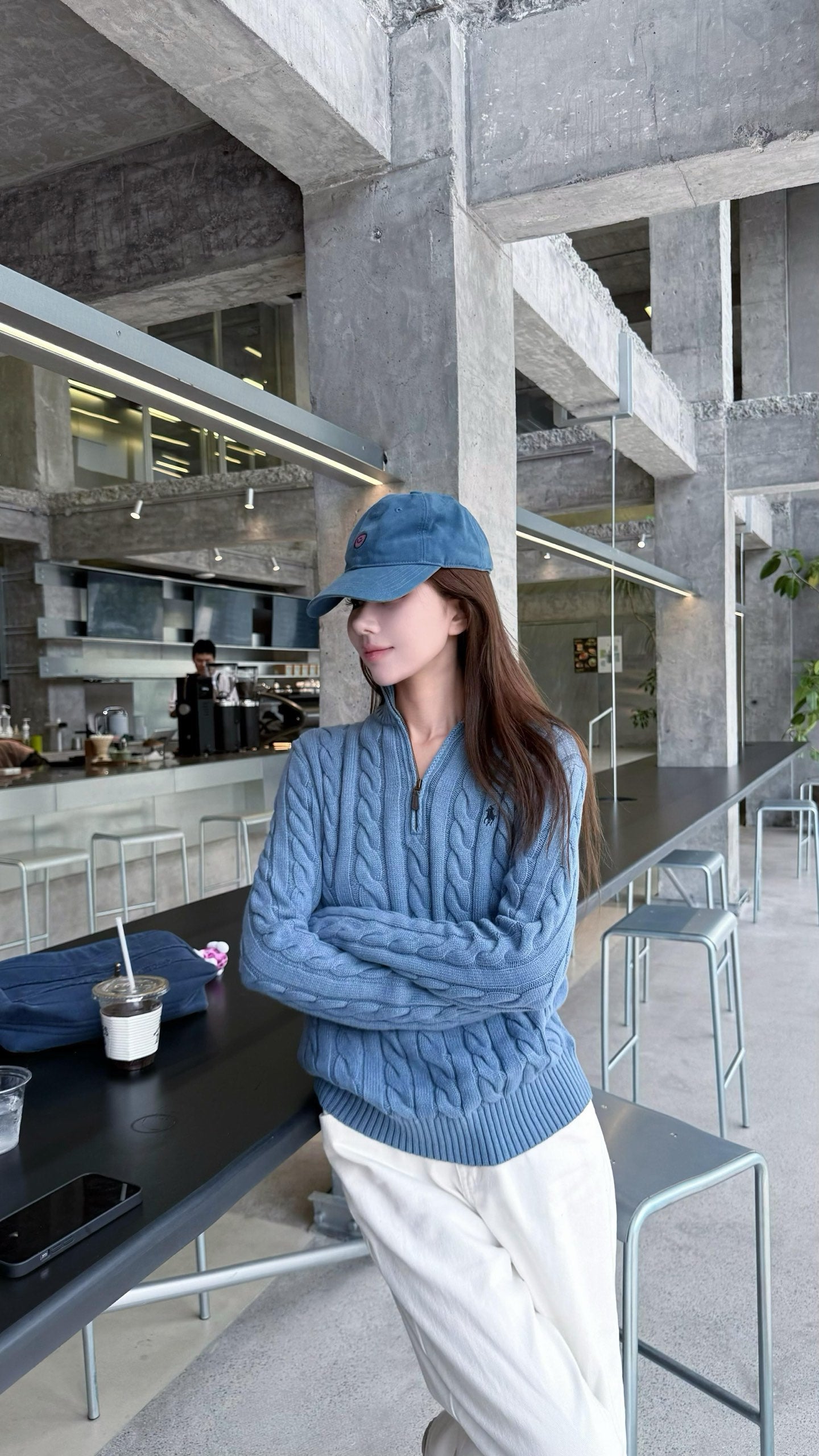 ZZLL / 폴로 집업 니트